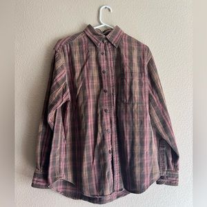 Plaid long sleeve button down